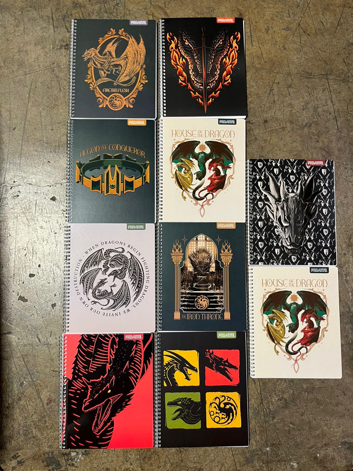 Pack 10 Cuaderno Universitario Proarte 100h 7mm house of drangons