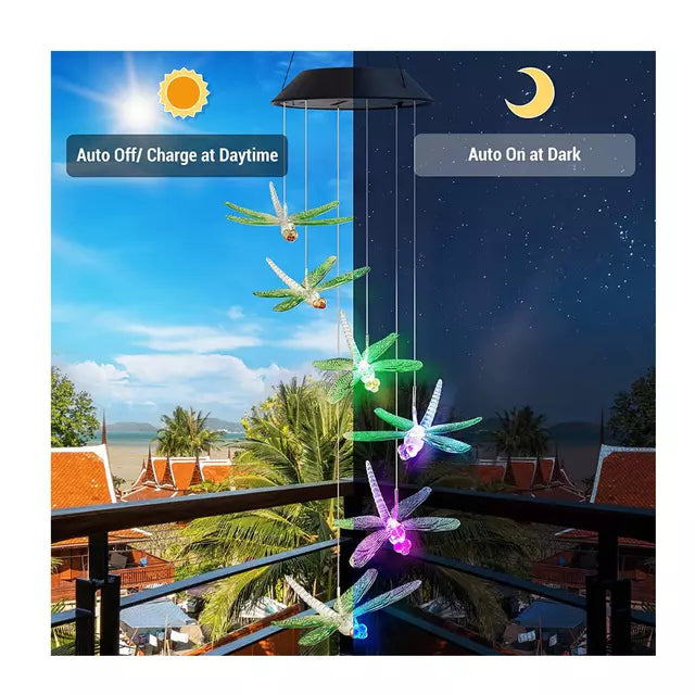 Colgante de libelula solar