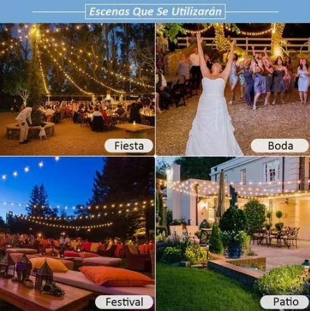 Guirnaldas de 10 metros 10 led Solar