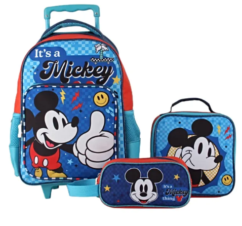 Tripack  maleta Mickey escolar