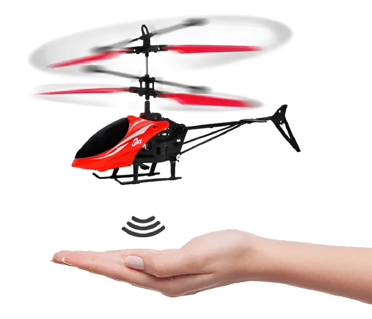 Helicóptero con sensor de mano
