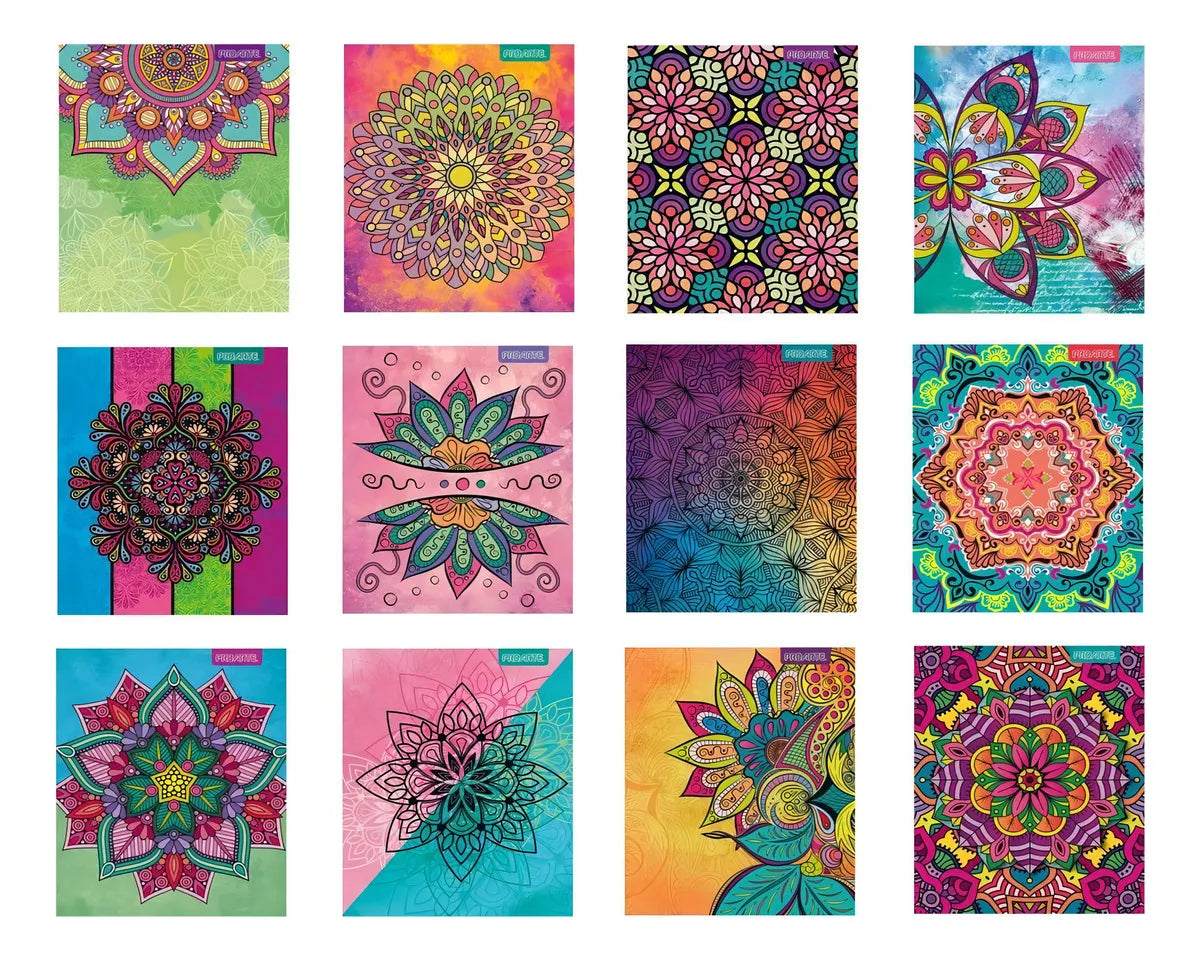 Cuaderno Universitario Proarte 100h 7mm Mandala 10 Unidades Color Mandalas