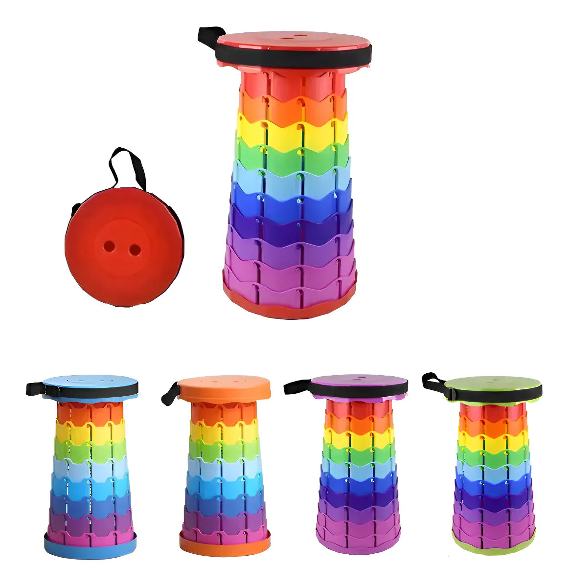 Taburete Plegable Portátil De Plástico Retráctil Silla