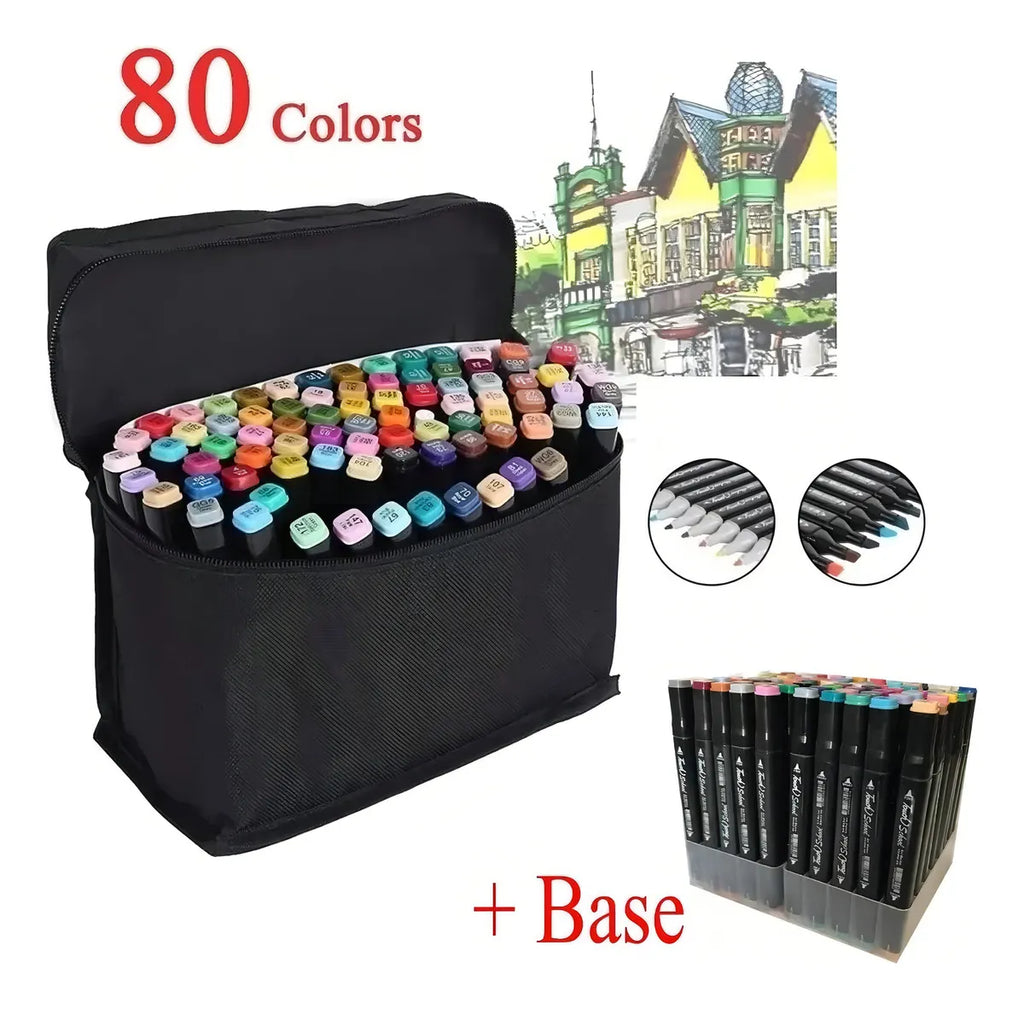 Marcadores doble punta 80 pcs