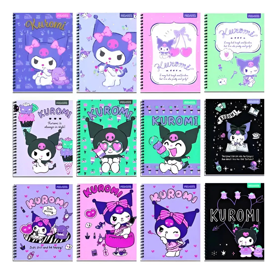 Pack10 Cuaderno Universitario KUROMI 7mm 100 Hojas CUADRICULADO