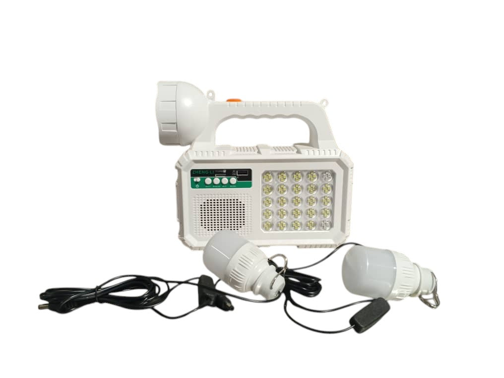 Kit Solar lampara, radio, parlante, batería de celular