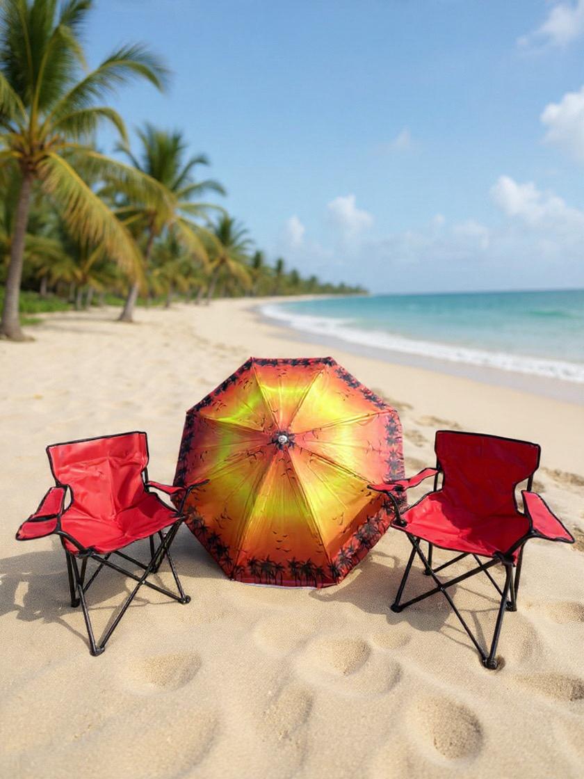 PACK DE 2 SILLAS CAMPING CON SOMBRILLA  160CM CON FILTRO UV