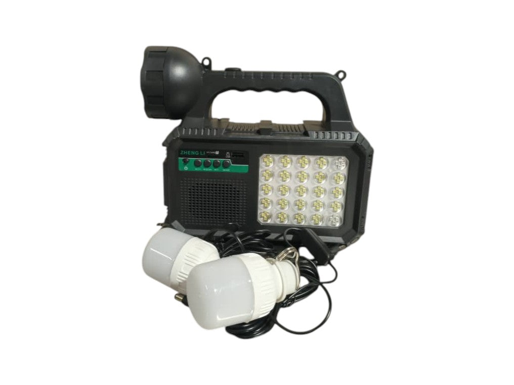 Kit Solar lampara, radio, parlante, batería de celular