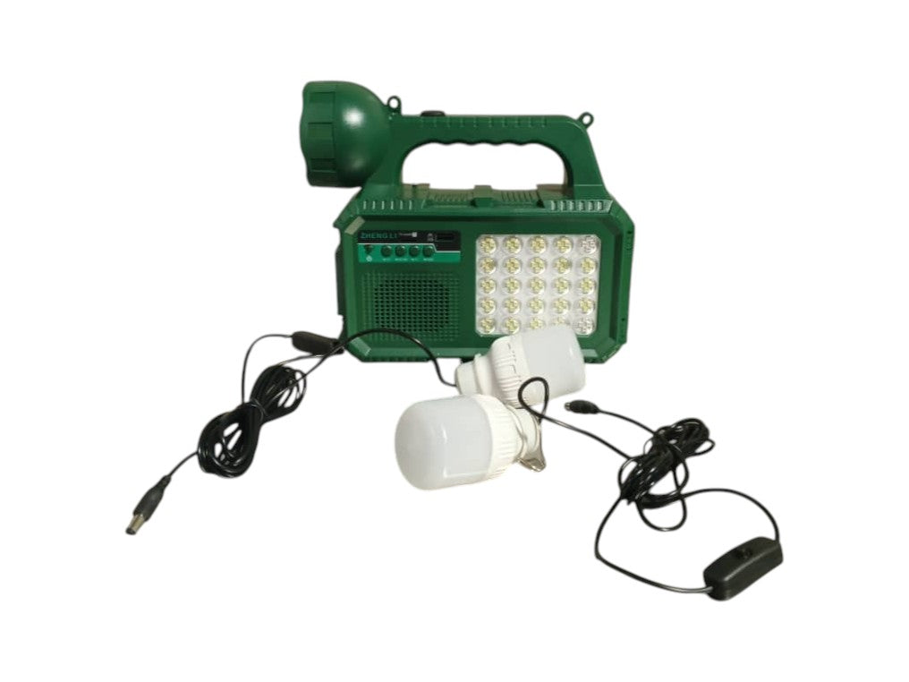 Kit Solar lampara, radio, parlante, batería de celular